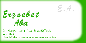 erzsebet aba business card